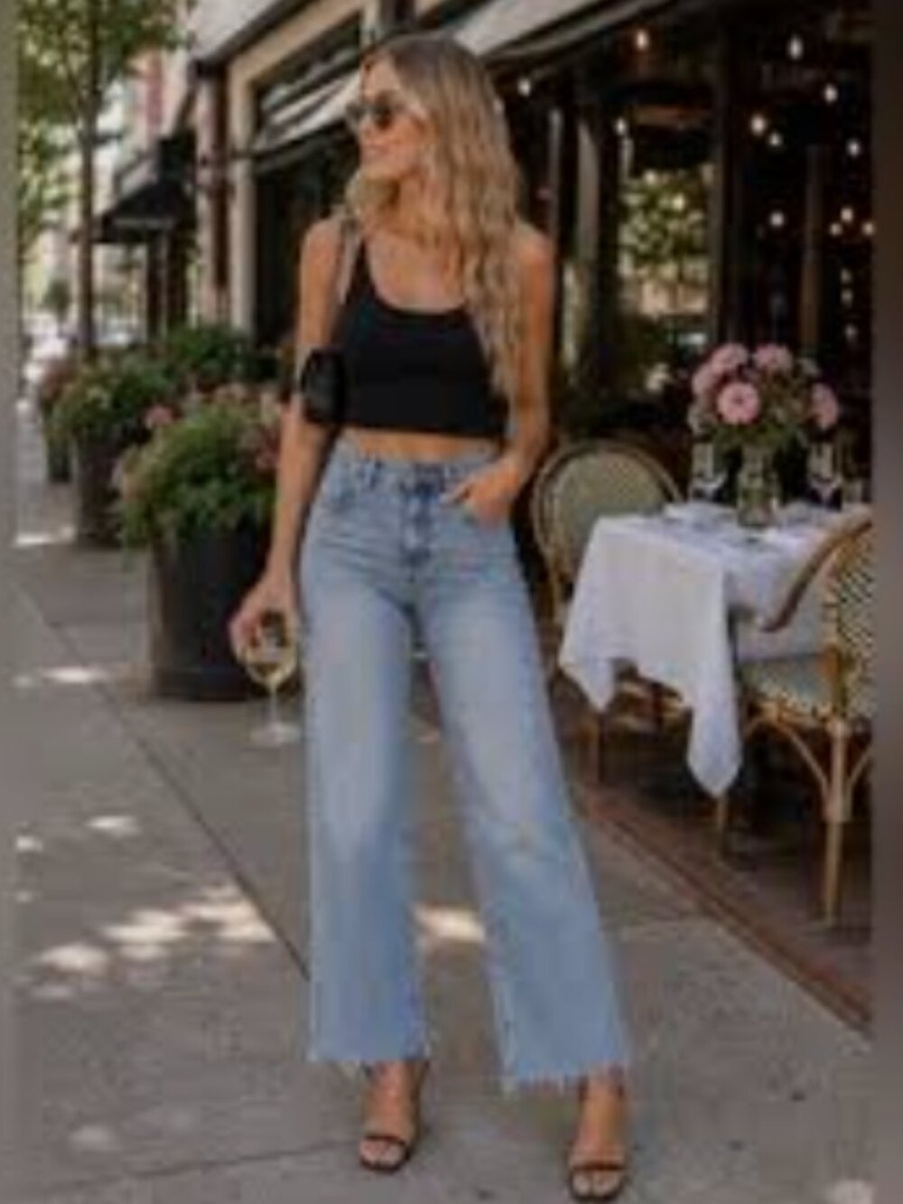 🌹EUC! ZARA Wide Leg High-Rise Light Blue Jeans